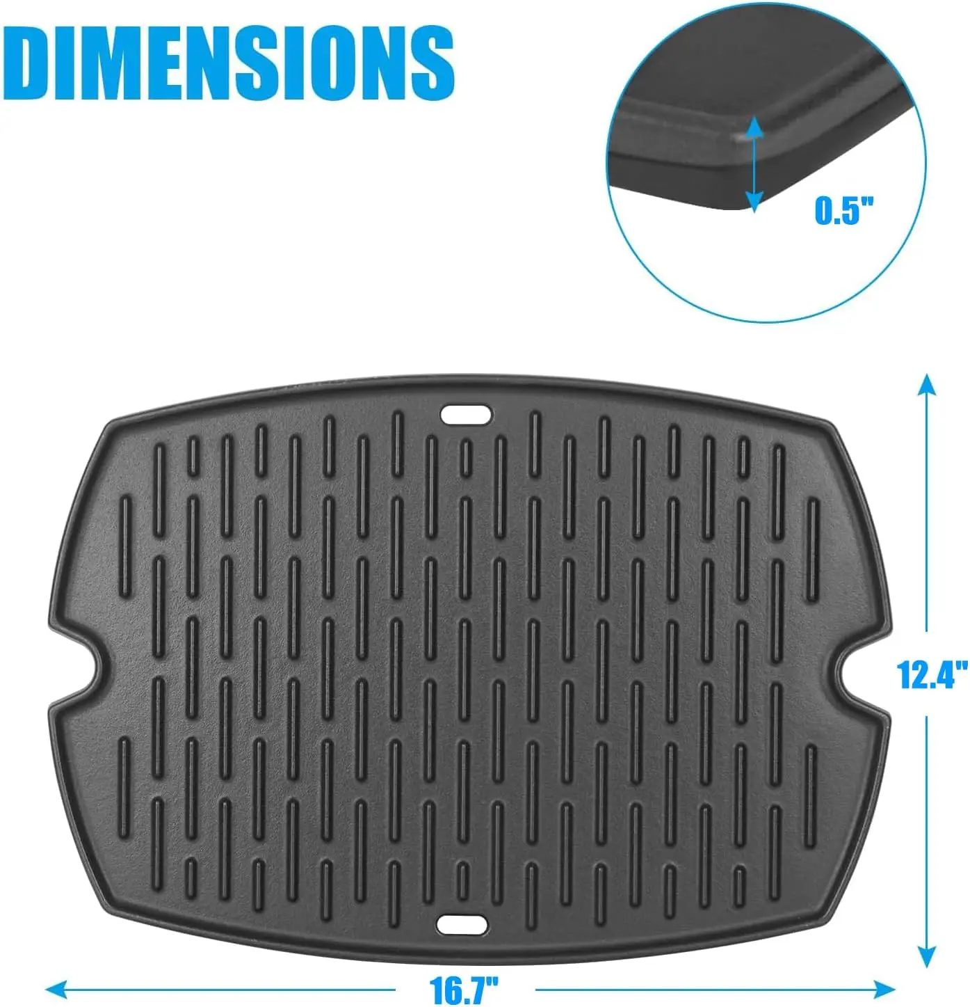 Cast Iron Grill Griddle for Weber Q1000 Q1200 Q1400 Q100 Q120 Q140 Series, with Carry Bag - view 2