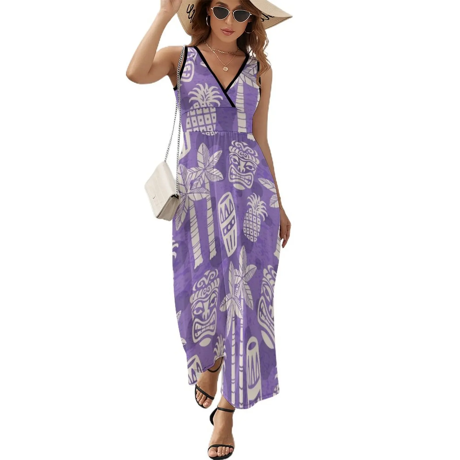 Retro Mid Century Modern Tiki Pattern 227 Sleeveless Dress dress for women Womens dresses women's summer dresses 2024