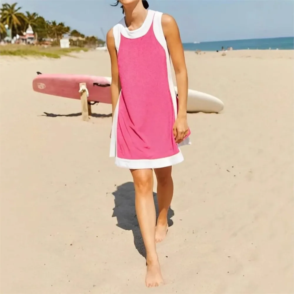 Mini robe d'été pour femmes, couleur unie, débardeur basique, Patchwork, robes de sport élégantes, style Boho, robe d'été, vacances à la plage, 2025