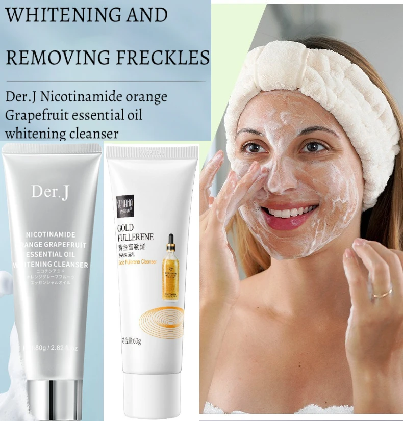 Niacinamide Orange Grapefruit Facial Cleanser Deep Cleansing Lotion Gold Fullerene Cleanser Gold Fullerene Cleanser
