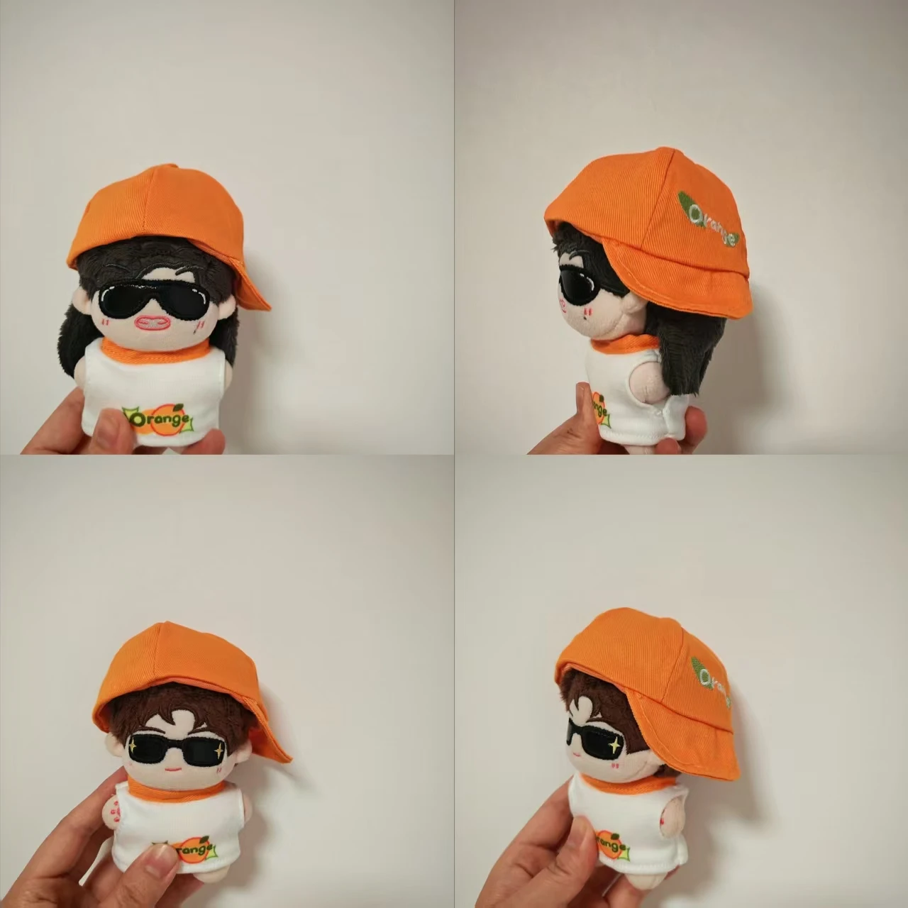

10cm Cotton Doll Fruit Series Clothes Set - Green Carambola Orange Hat Tops Pants Set Dopamine Style Outfit