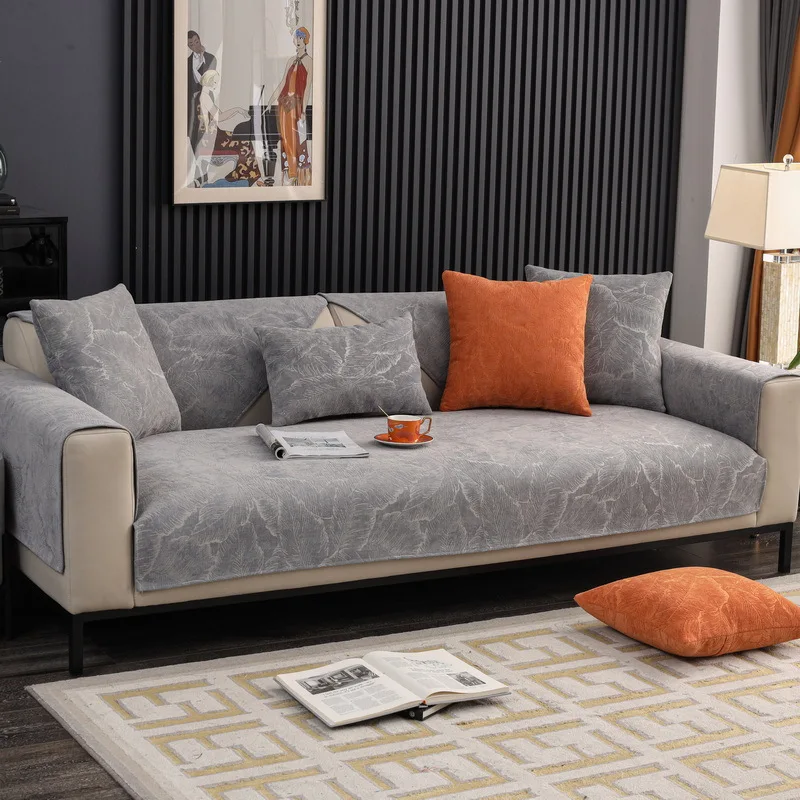 Jacquard Chenille Sofa Cover Four Seasons Universal Non-Slip Living Room Sofa Cushion Modern Light Luxury Minimalist Style Cover