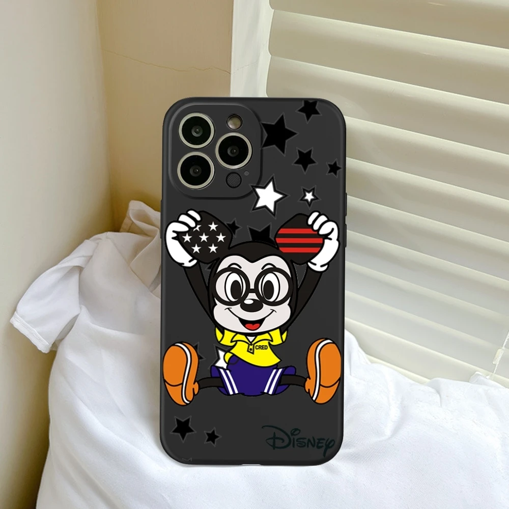 Disney Mickey Minnie Star Heart Phone Case FOR IPhone 15 14 11 12 Pro 8 7 15 Plus 13 Pro MAX XR XS MINI Black Soft Covers