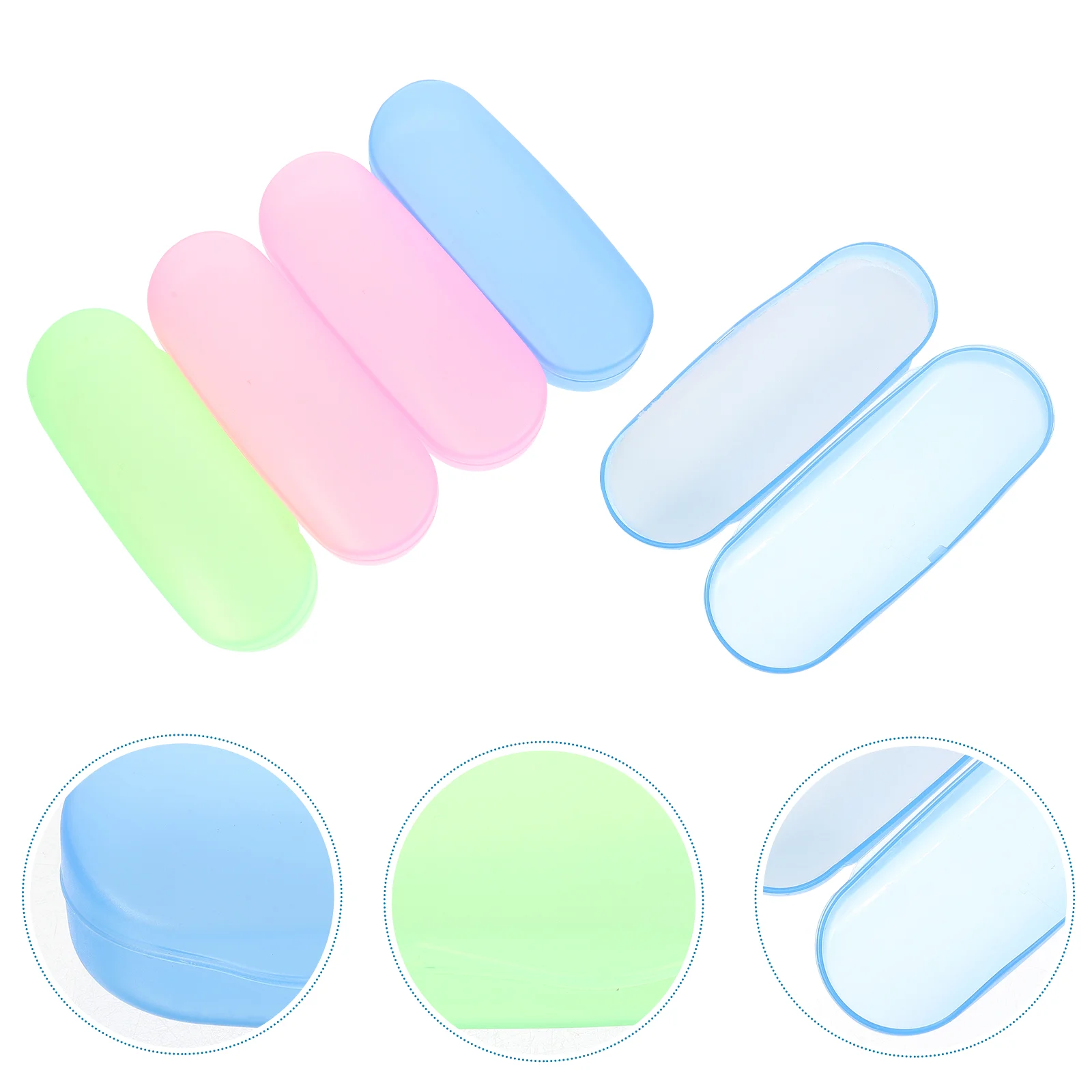 

5pcs Portable Glasses Case Plastic Transparent Glasses Storage Case Eyeglass Box for Men Women (Mixed Color)