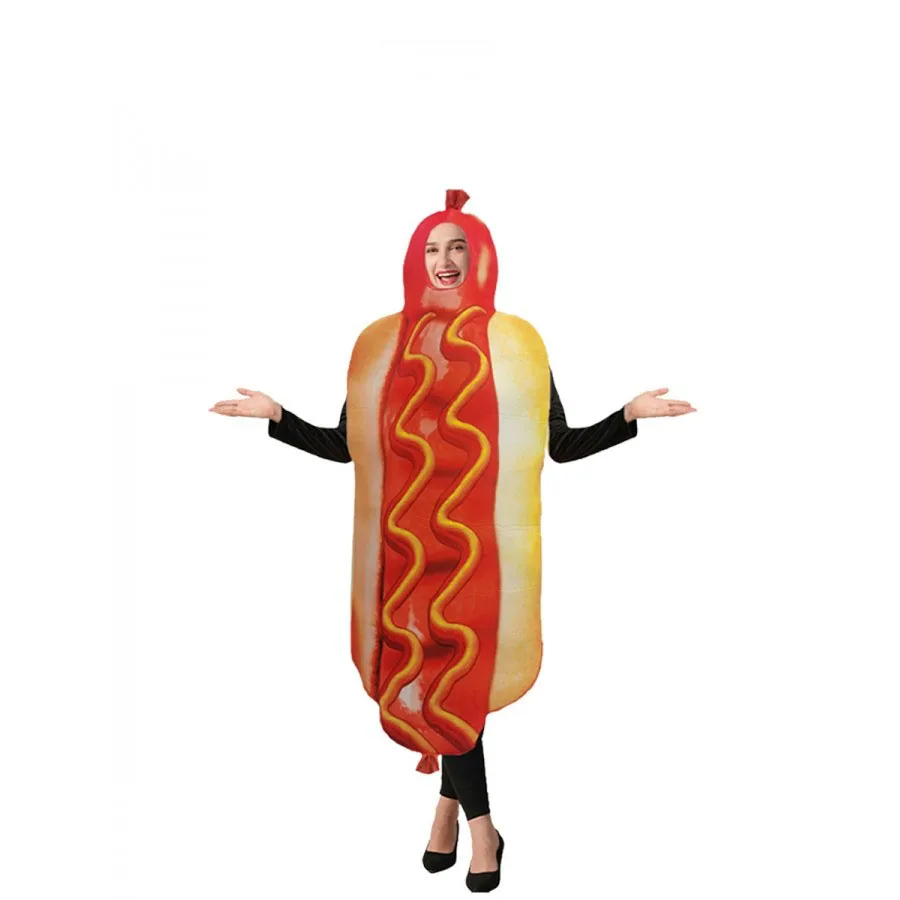 

Взрослый хот-дог косплей еда забавный комбинезон ролевой комбинезон Хэллоуин сценический костюм теплый удобный зимняя мода