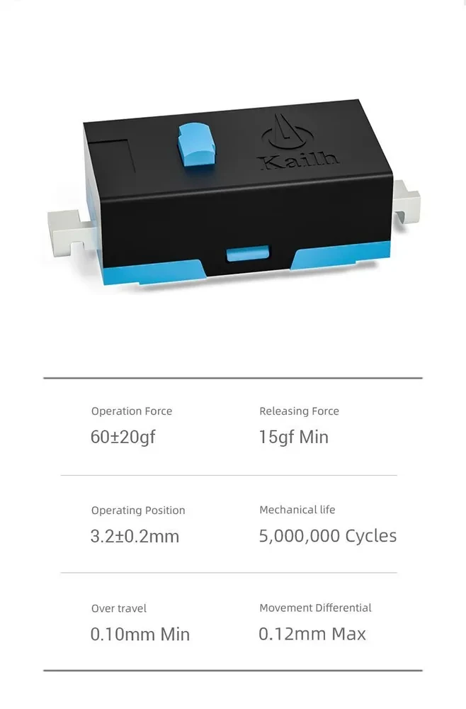 Authentischer Original Kailh SMD Blue Dot Mini-Mikroschalter für Tastatur MX Kompatibel mit M905 G903 G900 G603 G502 GPW Seitentasten – Detail 2
