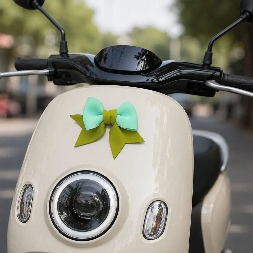 Fabric Scooter Bow Decoration Lightweight Self Adhesive Motorcycle Helmet Bow Multicolor Electric Bike Tail Decor