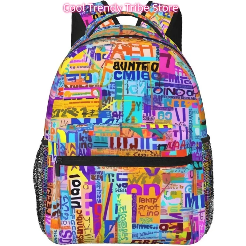 

laptop bag back to school Pretty Doodle Words Lightweight Laptop Backpack Lightweight Multipurpose Travel Casual Daypack Unisex