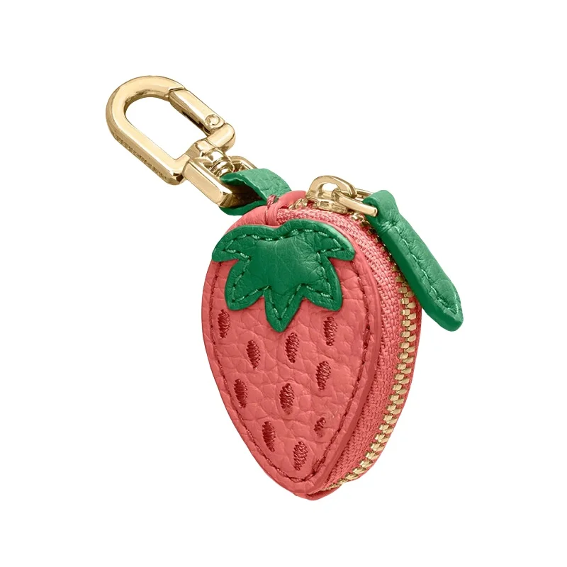 Mini Kirsche Obst Form Geldbörse Erdbeere Niedlichen PU Leder Anhänger Koreanischen Stil Schlüsselbund Kopfhörer Tasche Mini Lagerung Tasche