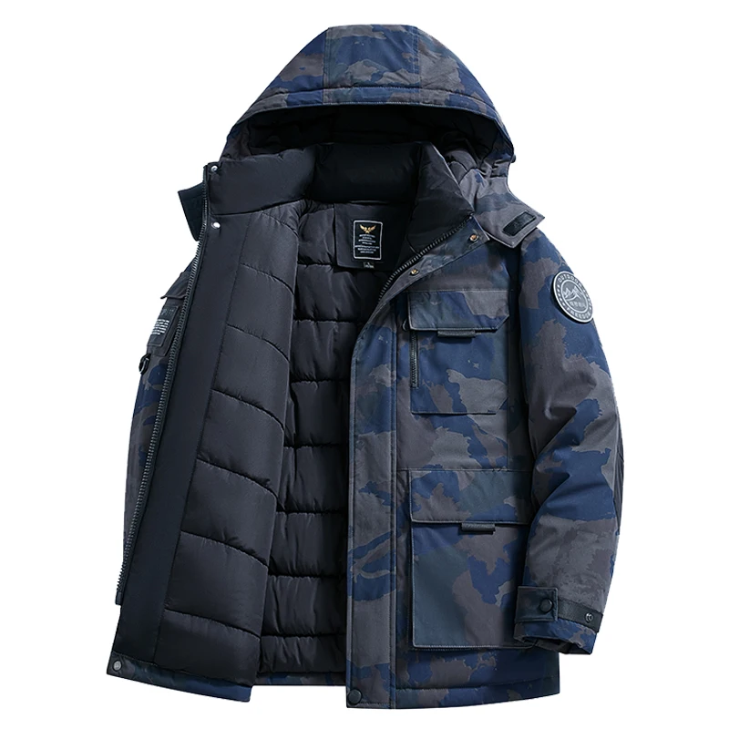 Winter Men Outdoor Cargo Waterproof Jackets Coat Man Thick Windproof Detachable Hat Jacket Parka Male Warm Sport Ski Windbreaker