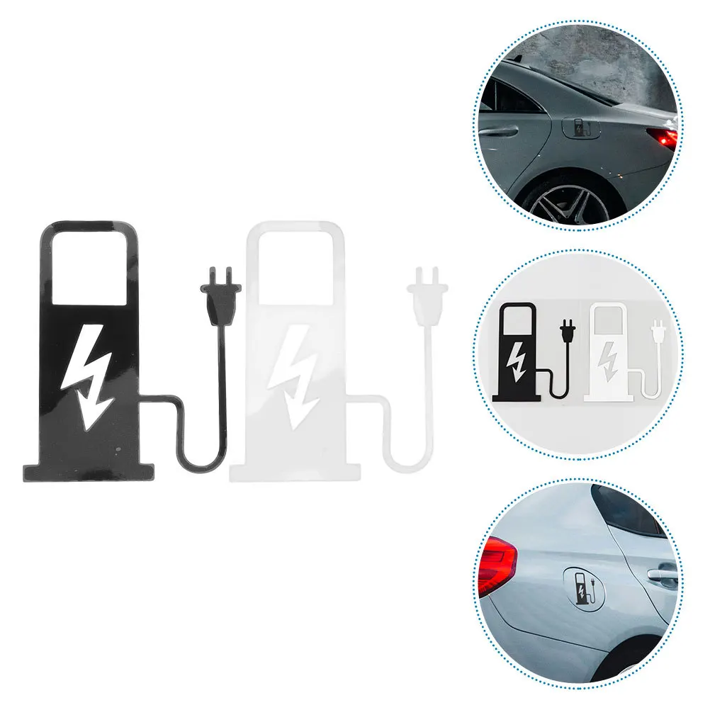 

2Pcs Car Stickers Electric Vehicle Charging Graphic Waterproof PVC Decal for Ev Auto Body Mirror Window Use Stylish Look