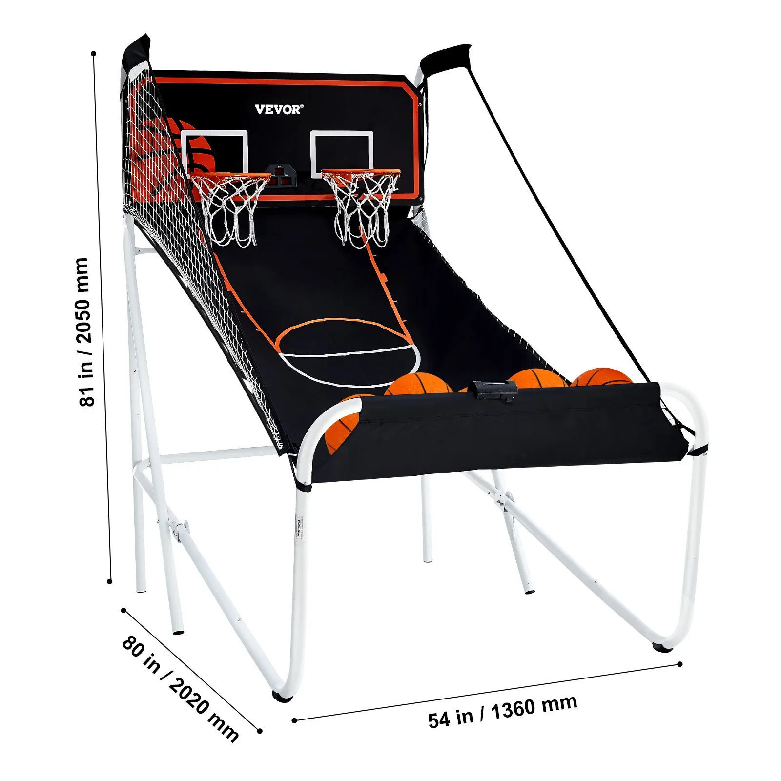 Home Dual Shot Sport 4 Balls 8 Game Modes for Kid Adult SucceBuy Foldable Basketball Arcade Game 2 Player Indoor Basketball Game