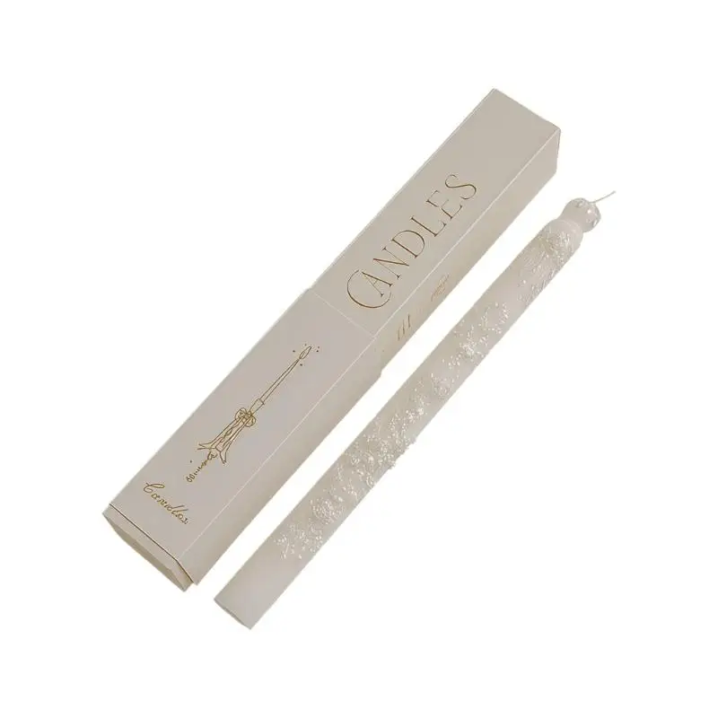 E8BD Floral Taper Tall Taper Embossed Scented for Candlesticks Valentine Wedding Home Decors