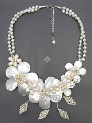 

Sale Special Offer Trendy Women Plant Necklaces & Pendants Collares Natural Mother Of Pearl/mop Shell Flower Leaf Neck