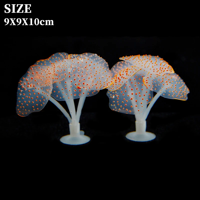 Aquarium Underwater Landscape Silicone Artificial Fluorescent Coral Aquatic Plant Marine Fish Tank Decoration Accessories