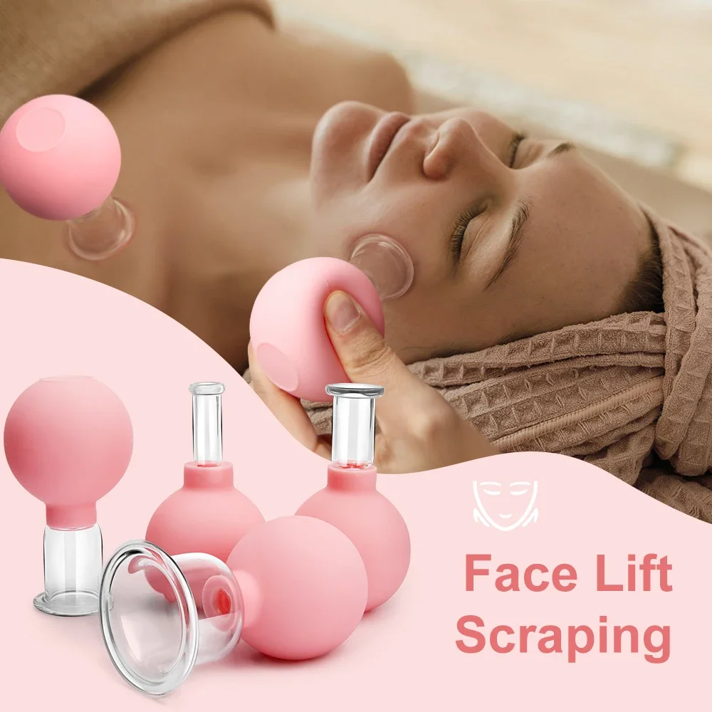 Borracha Face Massager, Vacuum Cupping, Lifting Facial, Anti Celulite Cup, Anti-Rugas Cup, Cupping Therapy, Cuidados com a pele Beleza