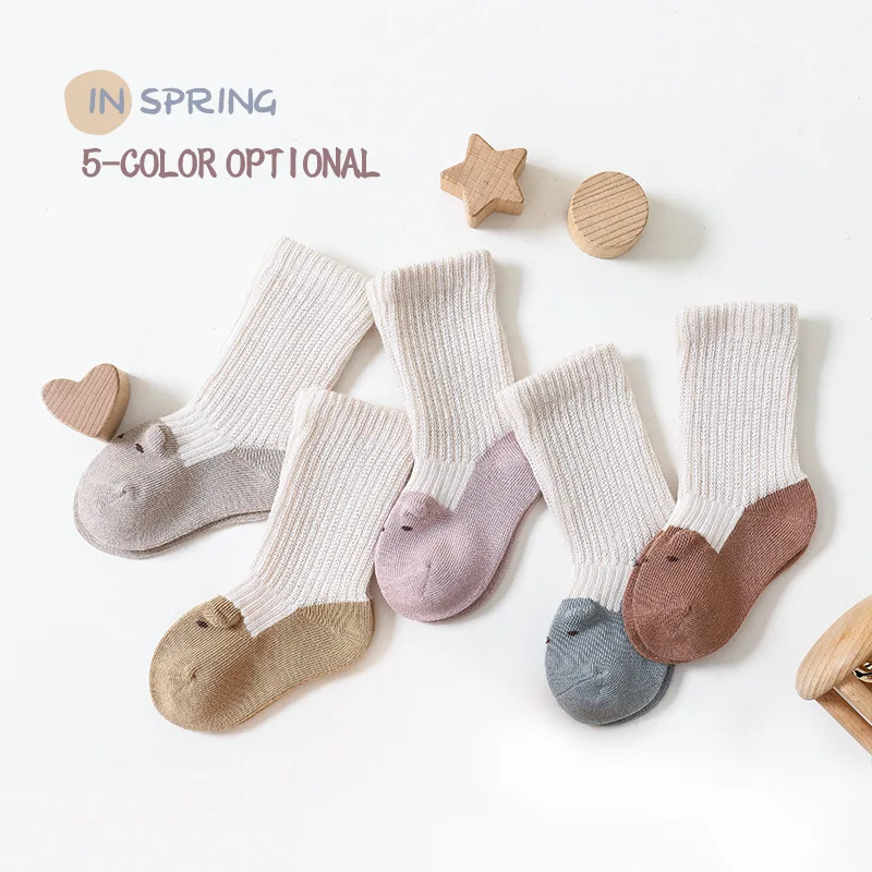 Baby Socks Spring New Korean Steric Animal Ear Children\'s Short Sock Newborn boys and girls Cotton Funny Socks Knitted