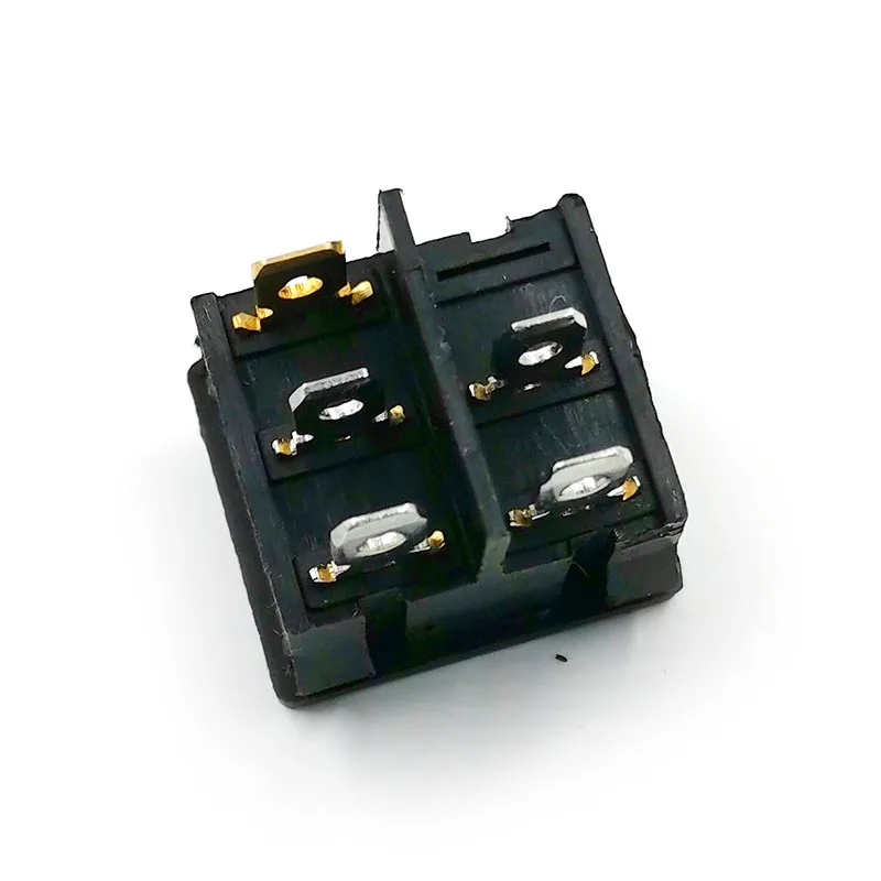 KCD5 Dual Power Rocker Switch 2 Mode 5 Pins Reset Cat Eye Red Light Copper Double Row Warped Plate Ship Type Switches