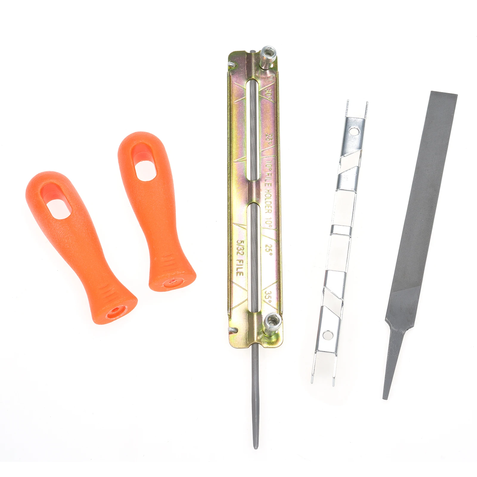 

Chainsaw Sharpener File Kit File Handle File File Holder Limit Ruler, Used to Sharpen Chain Saw Teeth 6PCS Sharpening Set