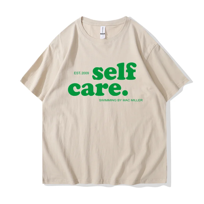 Macc Miller Self Care T-shirts Heavy Mental Casual Men Tee-shirt Short Sleeve Summer Spring Tshirts Hip Hop Streetwear Clothes