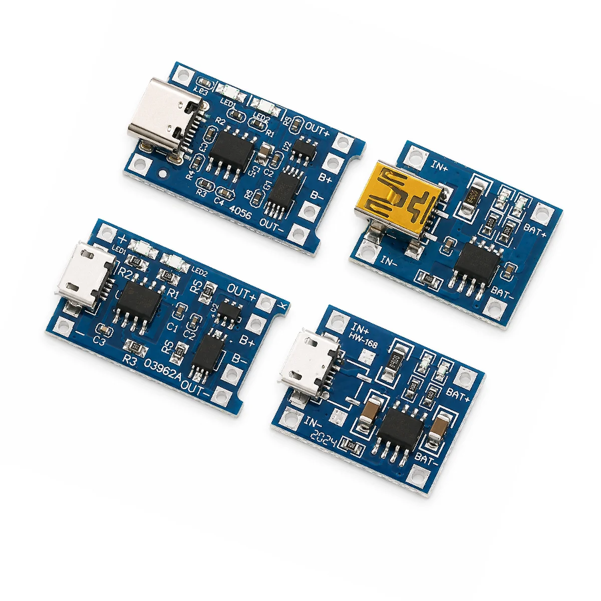Micro Mini USB type c 5V 1A 18650 TP4056 Lithium Battery Charger Module Charging Board Without Protection Dual Functions