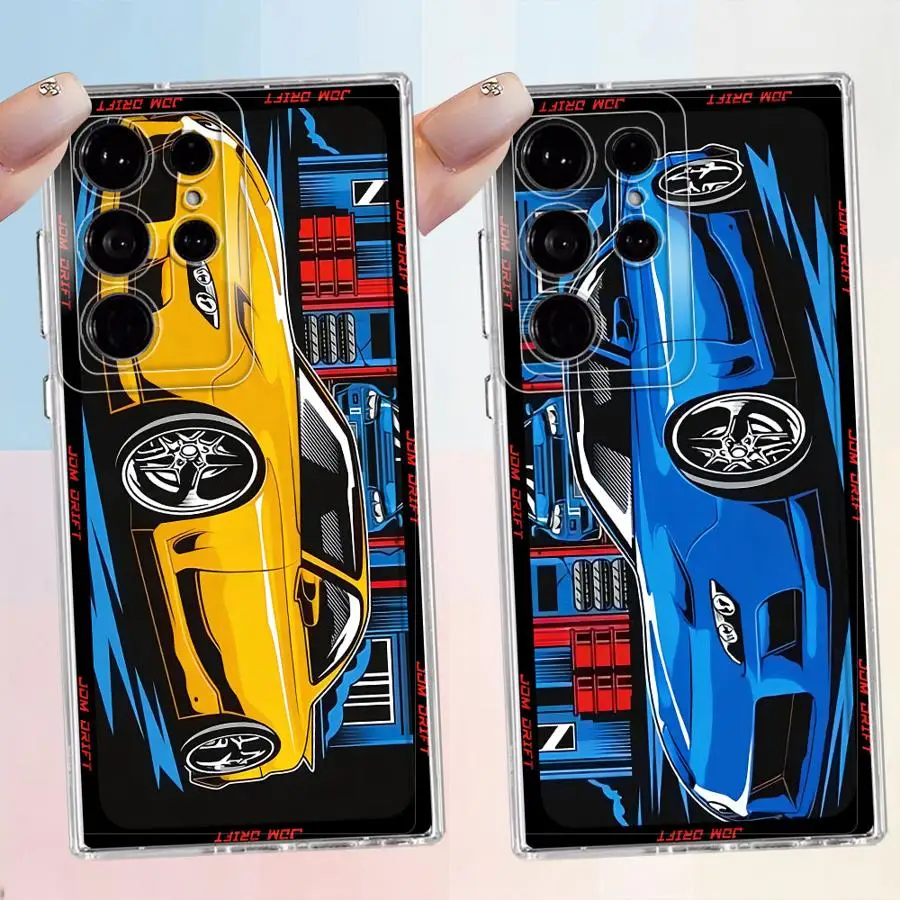 JDM Sport Car Case for Samsung Galaxy S26 S22 FE S25 Edge S23 Ultra S20 Plus Note 20 Ultra 10 S24 S21 Phone Cover