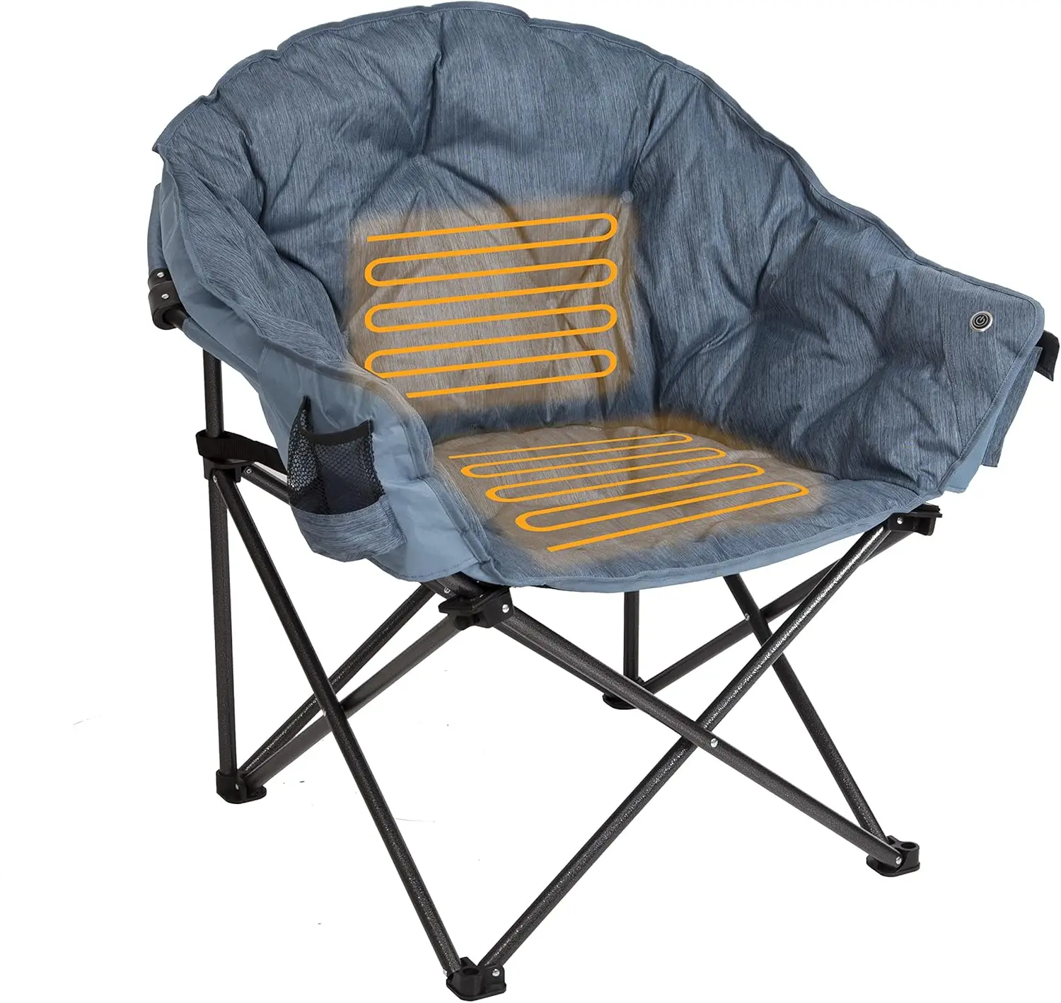 

MacSports Heated Cushion Folding Lounge Patio Club Camping, Picnic, Outdoor Activities | Battery NOT Included Chair, Teal