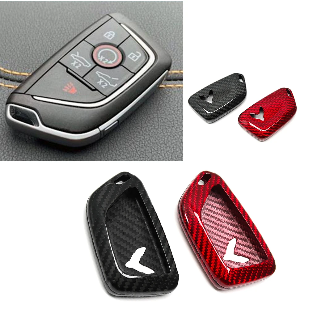 Carbon Fiber Car Smart Key Remote Key Fob Shell Case  Accessories For Chevrolet C8 Corvette Z51 Stingray Z51 Z06 2020-2025