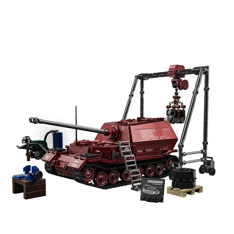 

Ferdinand Tank Destroyer Building Blocks Military Armor Vehicle Model Bricks Set War Diorama Boys Girls Educational Toy Gift