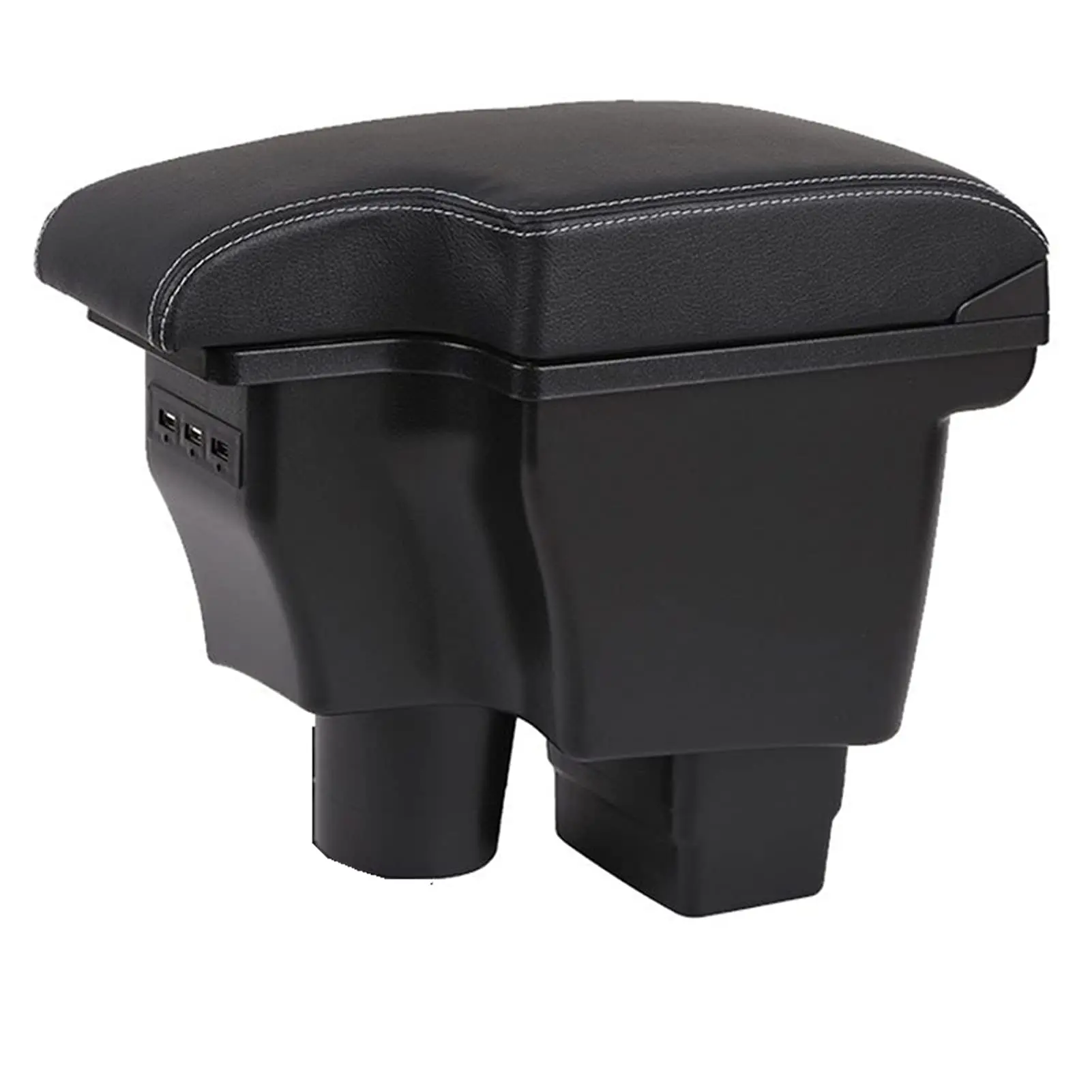 

Car Center Console Armrest Storage Box for Mazda 2 CX-3, Double Piso 3USB, PU ABS Material, Interior Accessories with USB