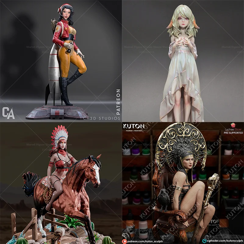 

Масштаб 1/24 1/18, индийская девушка, королева Египта, лиса, дух, ракета-пилот, сделай сам, самостоятельная сборка, GK, 3D смола, неиспанная модель женской куклы