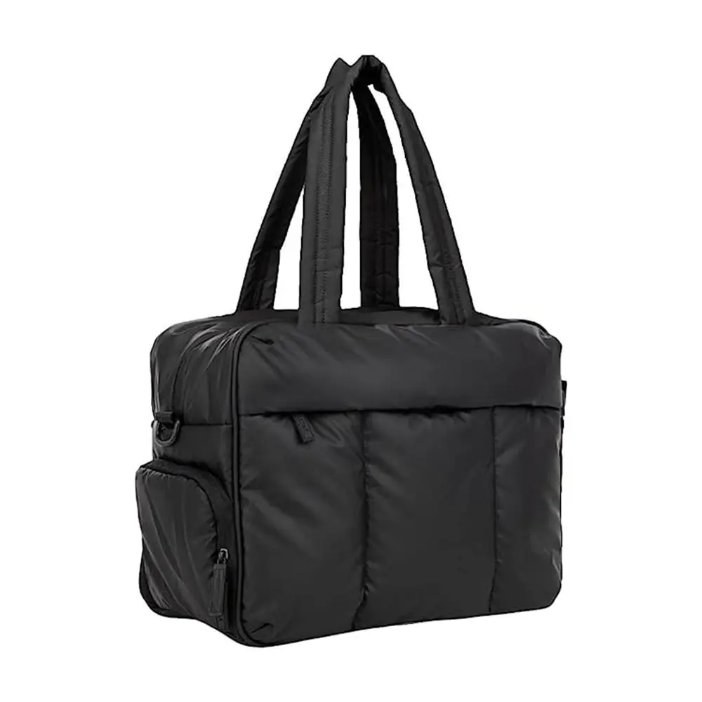 

Nylon Travel Duffel Bag Large capacity Quilted Puffer Gym Tote Bag Weekender Bag with Shoe Compartment Overnight Bag Woman