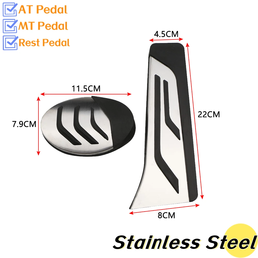 Stainless Steel Car Pedals Accelerator Gas Brake Rest Pedal Cover for BMW X1 F48 X2 F39 1 2 Series F40 F45 F46 Accessories