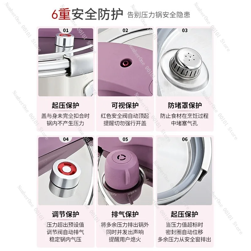 Premium 316L Stainless Steel Pressure Cooker Mini Small Soup Stew Pot Safe Anti Explosion High Pressure Cooking Pan Compact