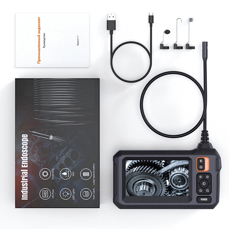 

Professional 1m Flexible 2MP Camera 4.3' IPS Display 2000mAh Battery CE/RoHS Certified-1 Year Warranty Industrial Borescope