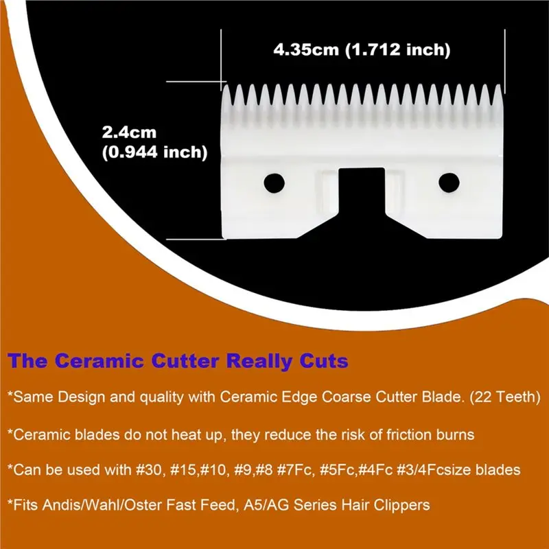 2025-Replacement Blade Cutter 10Pcs 22 Teeth Pet Coarse Cutters For Andis, Oster A5 And Walh KM Series - view 3