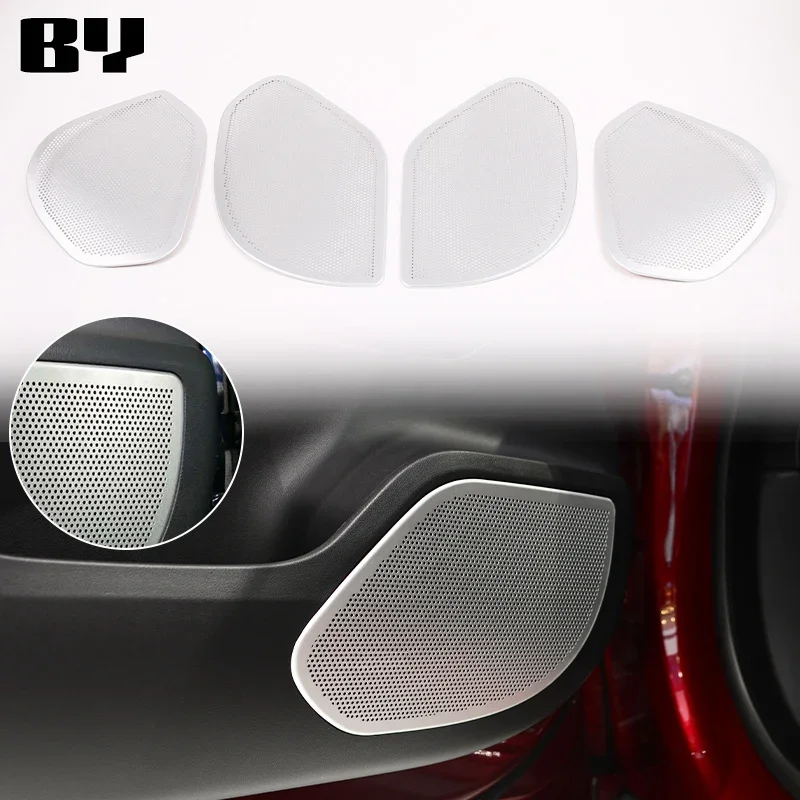 

Car Door Audio Speaker Cover Decoration Loudspeaker Frame For Jaguar F-Pace f pace 2016 Car Interior Modified Accessories