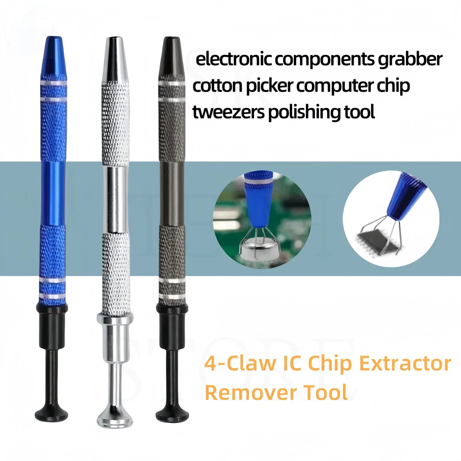 Ekstraktor IC Cztery pazury Element elektroniczny Grabber IC Chip Extractor Chip Śruba Picker Pęseta Metal Grabber Narzędzia ręczne do naprawy