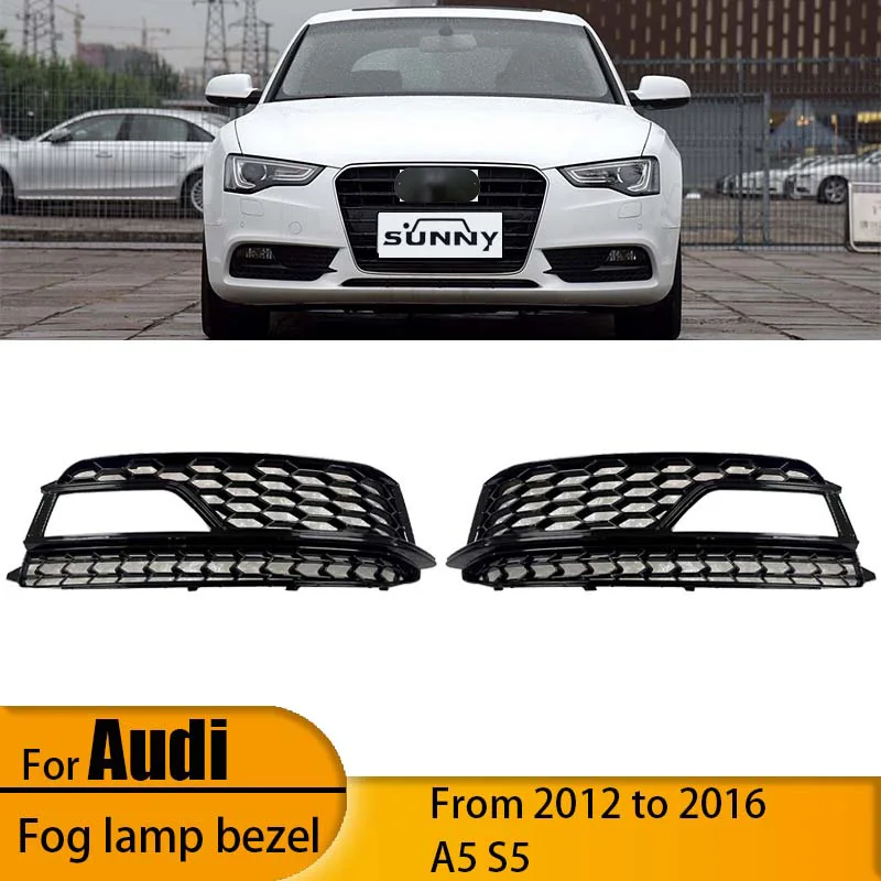 

Suitable for 17-20 Audi A5S5 car fog lamp frame modification front fog lamp light cover honeycomb grille bumper grille Sline