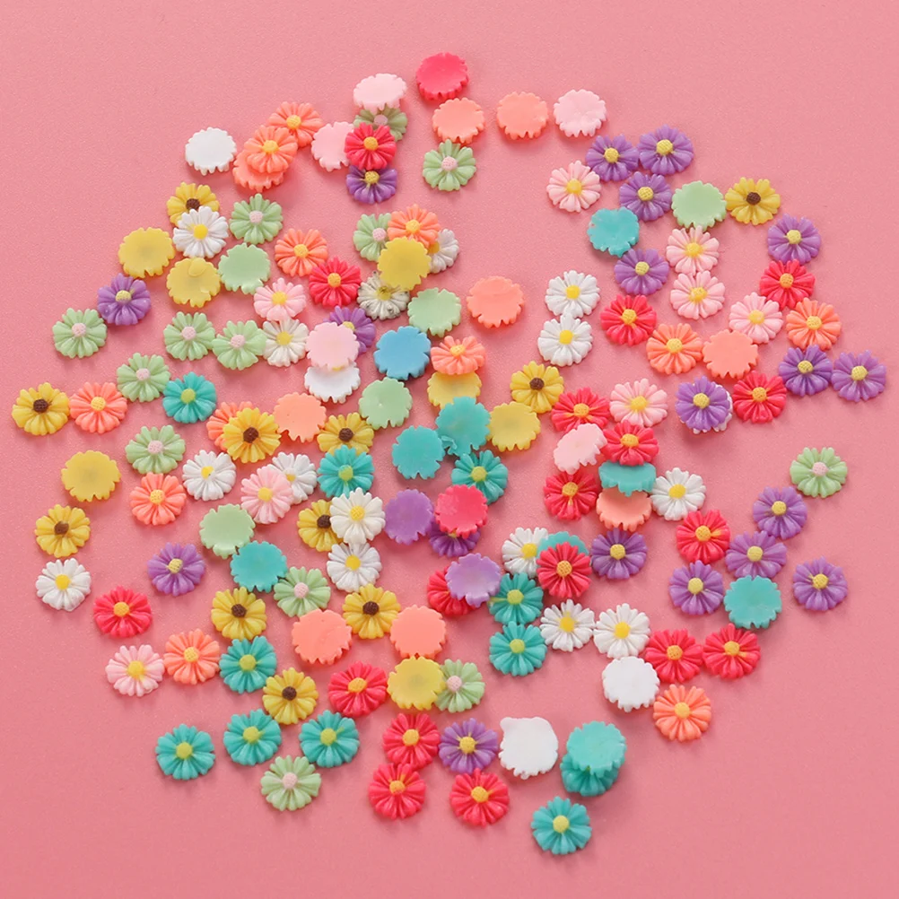 

50Pcs Daisy Flower Cabochons 9Mm Assorted Colors Resin Flatback Charms for Phone Decor Scrapbooking DIY Jewelry Making