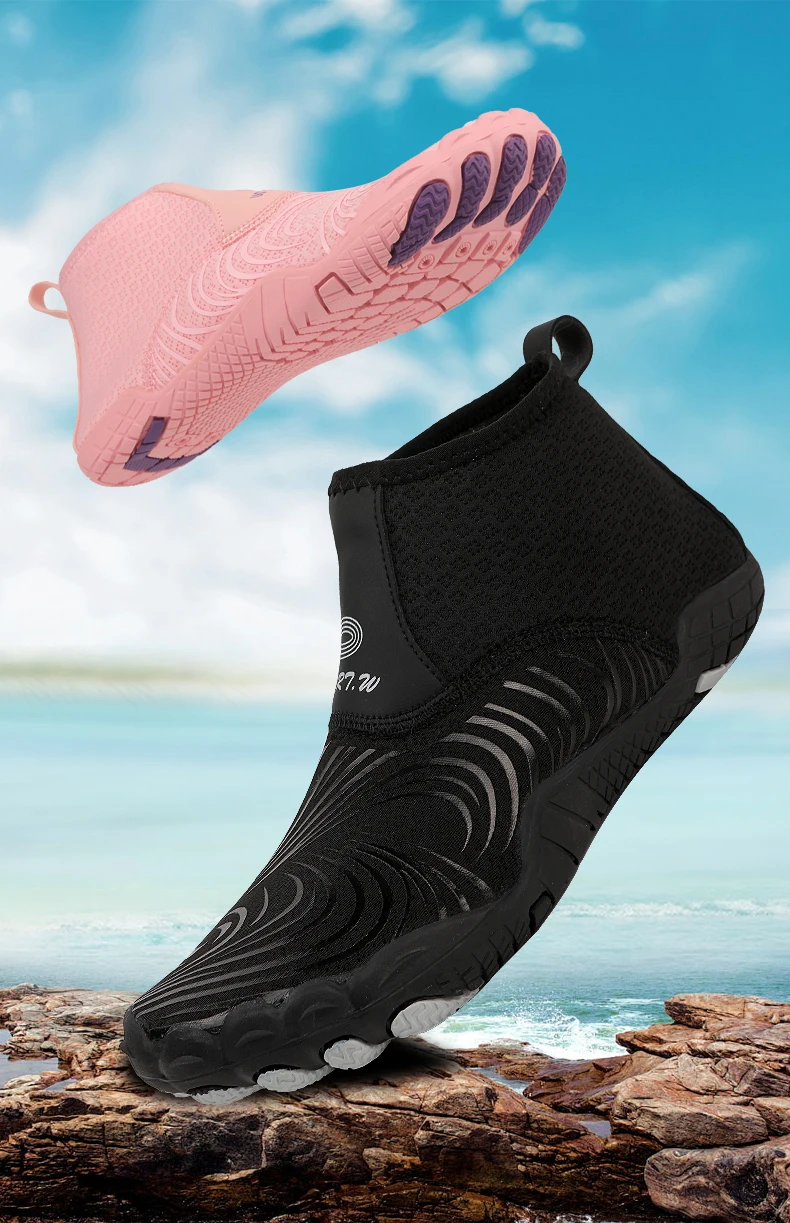 EOCENE High-Top Wasserschuhe für Tauchen, Indoor-Springseiltraining, Yoga, Barfuß-Schwimmen, Strand, Schnorcheln, Surfen, Fitness, Schnittschutz – Detail 2