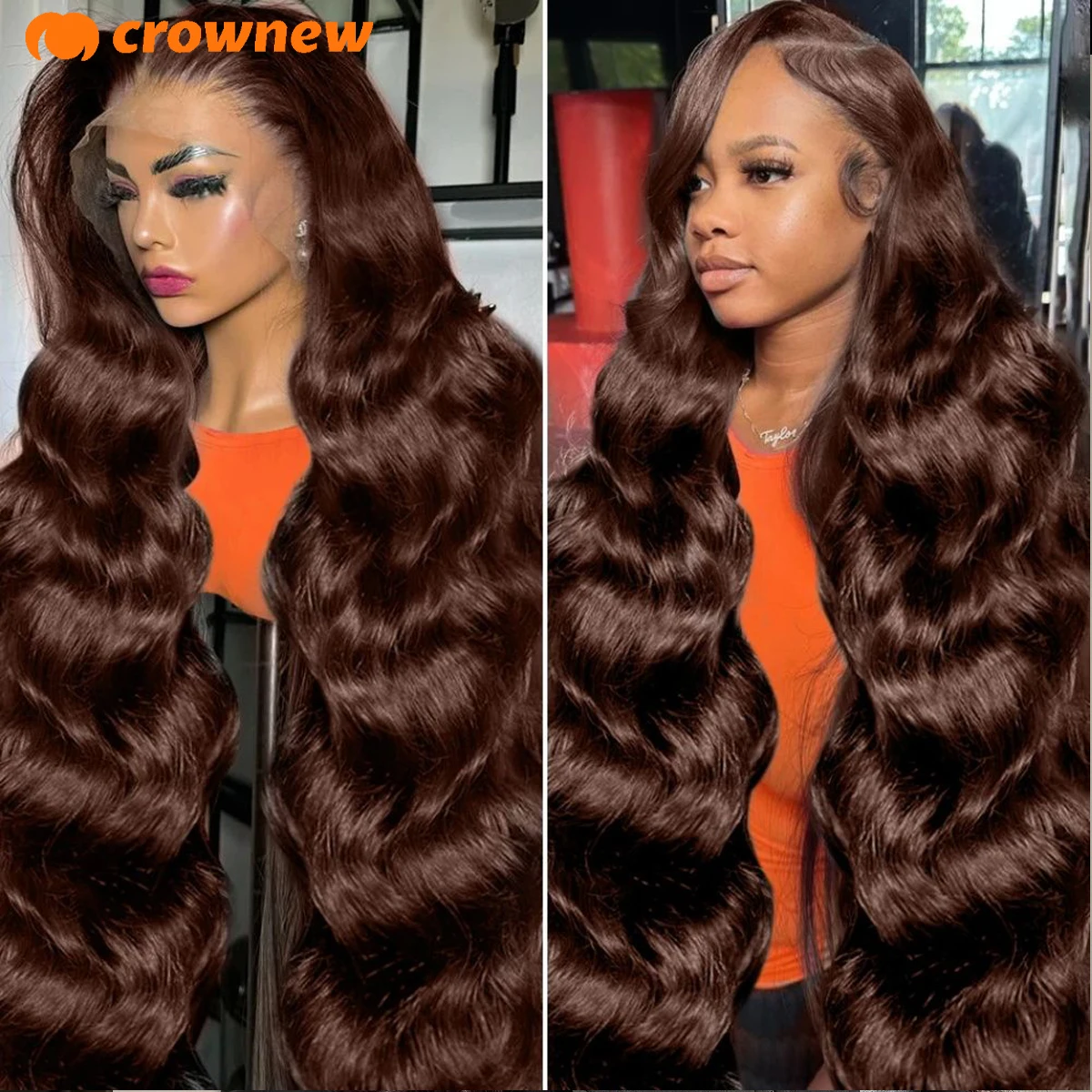 

Body Wave Human Hair Wigs Brown Human Hair Wig 13X4 13x6 HD Lace Frontal Wig Chocolate Brown Lace Front Wigs #4 color Brown Wig
