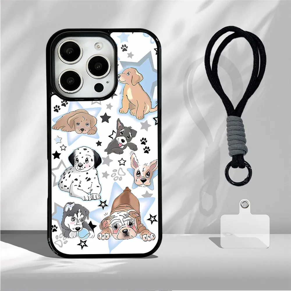 

Fashion Kitten Puppy Party Phone Case for iPhone 11 12 13 14 15 16 Pro Max Plus XR 16E 16Pro Cute Cartoon Dog Cat Cover