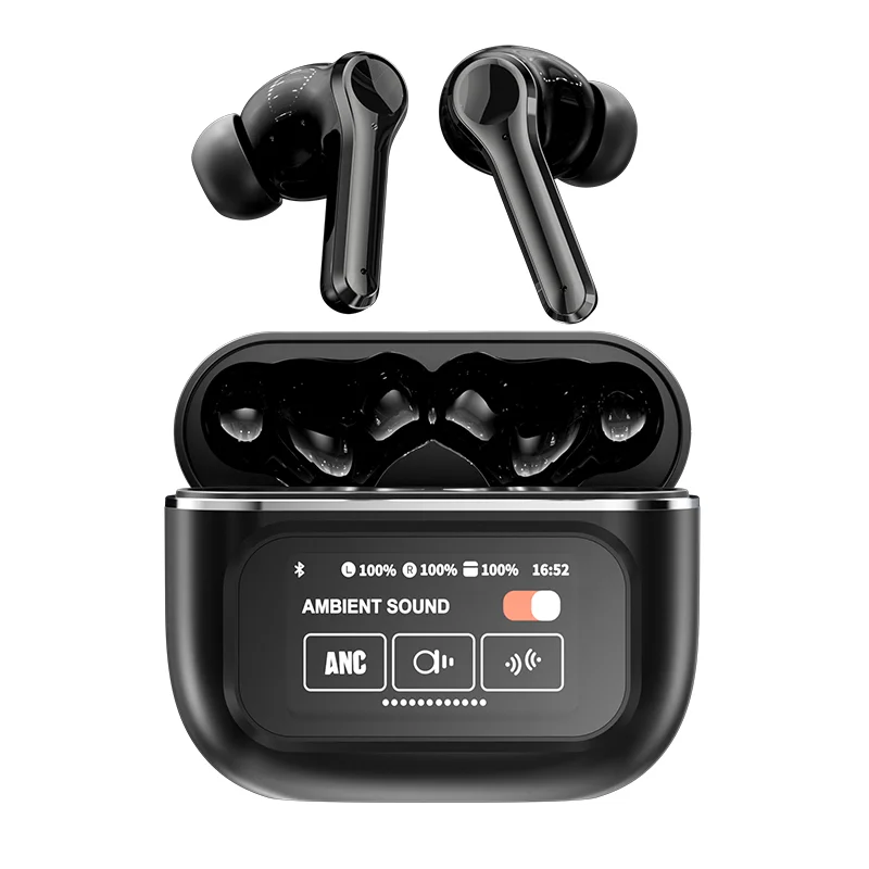 Premium Touch Screen Control Wireless Earbuds Noise Cancelling Super Bass Headphones Long Battery Bluetooth ANC Earphone