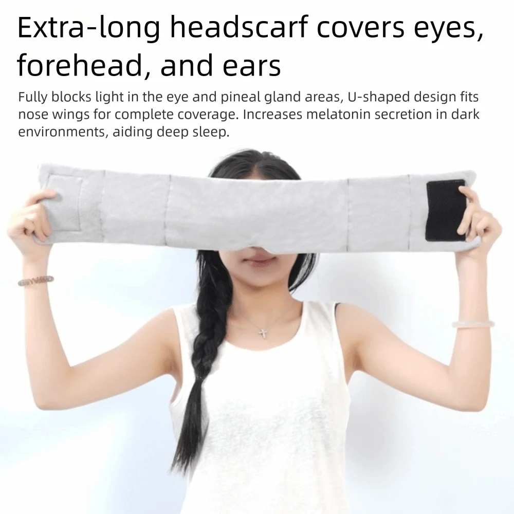 Soft Weighted Eye Mask Cotton Blend Light Blocking Gravity Sleep Masks Washable Gentle Pressure Gravity Weighted Head Wrap