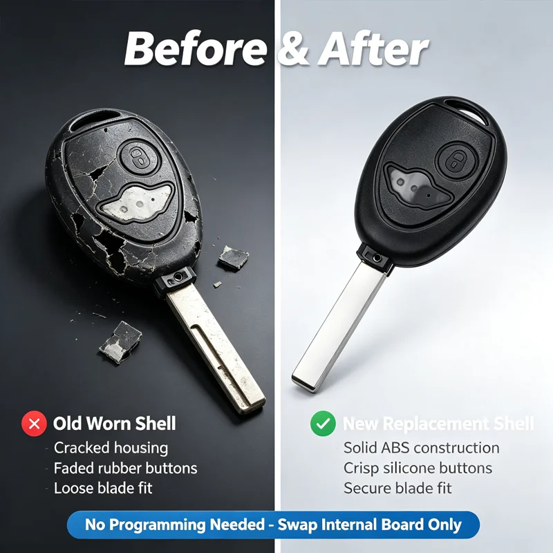 2 Button Car Remote Key Fob Shell Case Uncut Blank Blade Replacement Fit For Mini Cooper ONE S R50 R53 2002 2003 2004 2005 HU29
