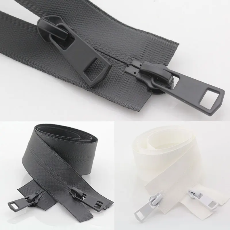 5# Nylon Waterproof Zippers Black White Double Sliders Invisible Zipper Sewing Jackets Repair Zip Fastener Accessory 60-150cm