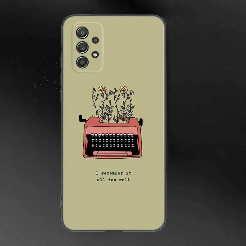 حافظة هاتف All Too Well Lyrics لهاتف سامسونج جالاكسي A 91,80,73,72,71,53,52,51,22,5G غطاء أسود ناعم مقاوم للصدمات