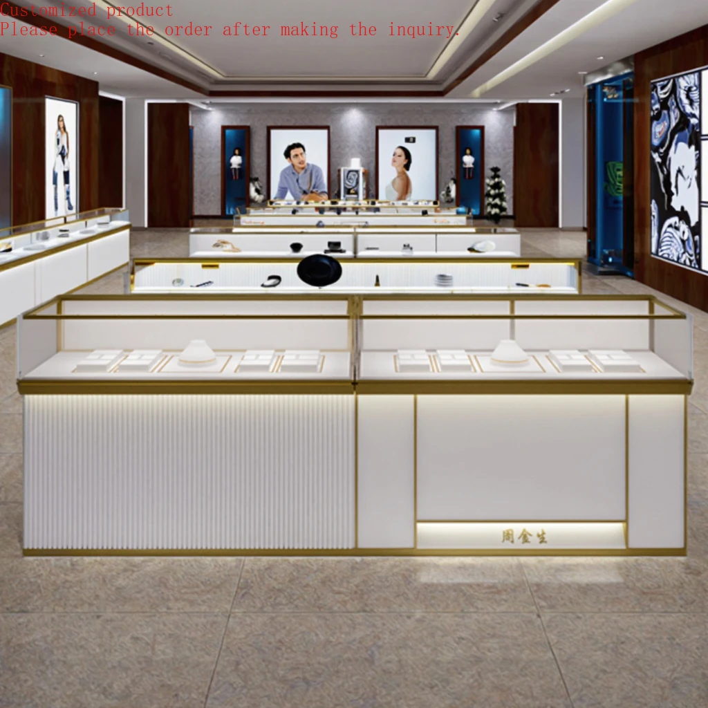 

Custom.High Quality Complete Accessories for Jewelry Display Factory-Supplied Glass Shelf Cabinet Drawer Combination for Showcas