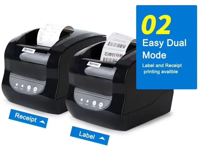 New Xprinter XP-365B Printer 80mm Thermal Barcode Price Printer Launch Thermal Printer USB or Bluetooth Interface Ticket Printer